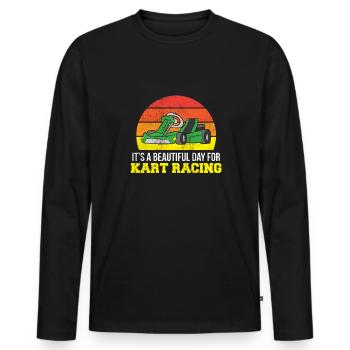 Go-Kart Go Kart Drive Go-Kart Racing - Men's Premium Organic Long Sleeve Shirt - black - Front - Nico (187cm)