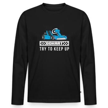 Go-Kart Go Kart Drive Go-Kart Racing - Men's Premium Organic Long Sleeve Shirt - black - Front - Nico (187cm)