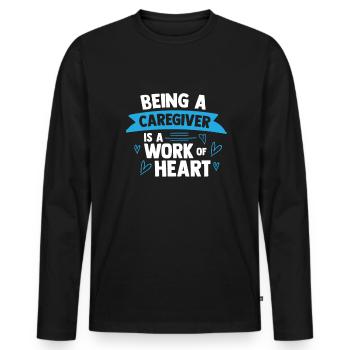 Infirmière gériatrique Gift Carer - T-shirt manches longues Premium bio Homme - noir - Devant - Nico (187cm)
