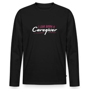 Altenpfleger Geschenk Betreuer - Männer Premium Bio Langarmshirt - Schwarz - Vorne - Nico (187cm)