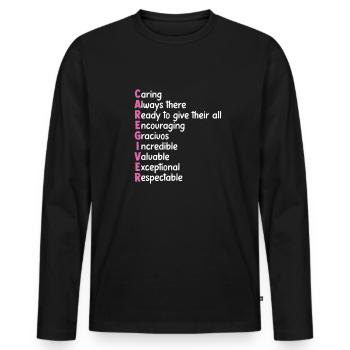 Altenpfleger Geschenk Betreuer - Männer Premium Bio Langarmshirt - Schwarz - Vorne - Nico (187cm)