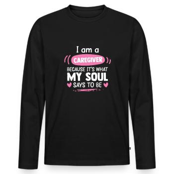 Altenpfleger Geschenk Betreuer - Männer Premium Bio Langarmshirt - Schwarz - Vorne - Nico (187cm)