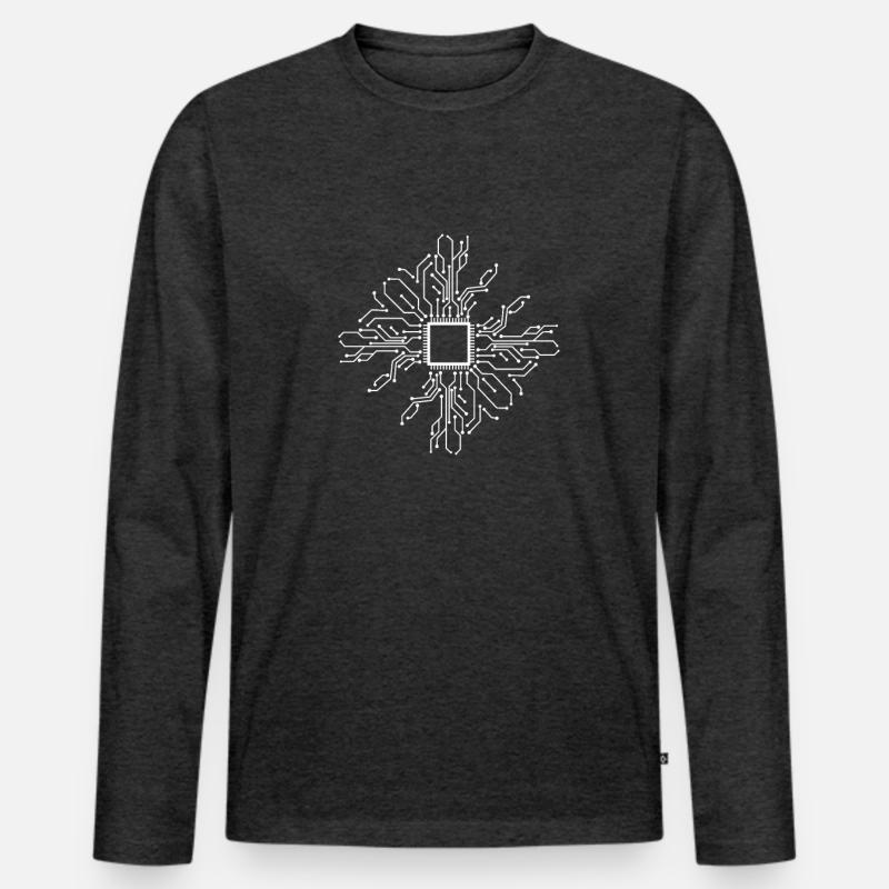 Computer Leiterplatte IT Informatik CPU Männer Premium Bio Langarmshirt