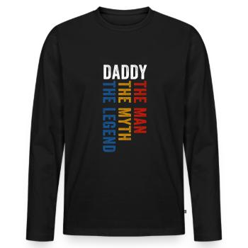 Papa Vater Vatertag bester Papa Geschenkidee - Männer Premium Bio Langarmshirt - Schwarz - Vorne - Nico (187cm)