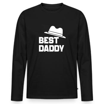 Papa Vater Vatertag bester Papa Geschenkidee - Männer Premium Bio Langarmshirt - Schwarz - Vorne - Nico (187cm)