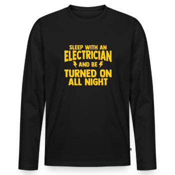 Technicien en génie électrique Technicien en électronique Électricien - T-shirt manches longues Premium bio Homme - noir - Devant - Nico (187cm)