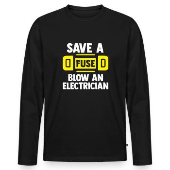 Electronics technician Electrician Electrical engineer - Men's Premium Organic Long Sleeve Shirt - black - Front - Nico (187cm)