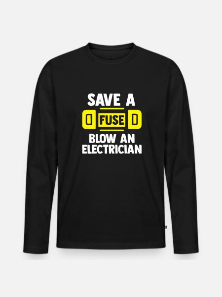 Elektroniker Elektriker Elektrotechniker - Männer Premium Bio Langarmshirt - Schwarz