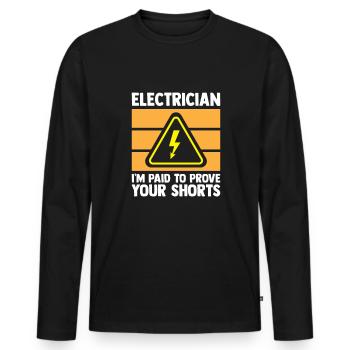 Electronics technician Electrician Electrical engineer - Men's Premium Organic Long Sleeve Shirt - black - Front - Nico (187cm)