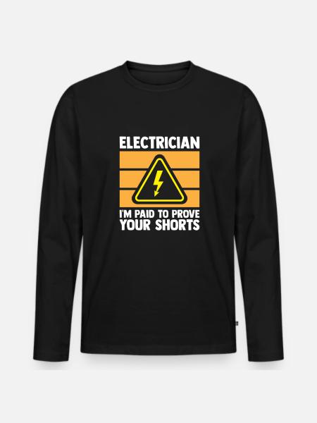 Elektroniker Elektriker Elektrotechniker - Männer Premium Bio Langarmshirt - Schwarz
