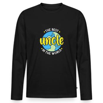Le meilleur oncle du monde - Godfather Man Fête des pères - T-shirt manches longues Premium bio Homme - noir - Devant - Nico (187cm)