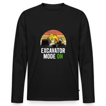 Excavator Excavator Excavator Construction Site Road Construction - Men's Premium Organic Long Sleeve Shirt - black - Front - Nico (187cm)