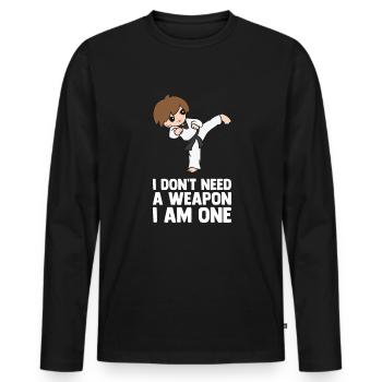 Taekwondo Taekwondoin Tae-Kwon-Do Tae Kwon Do - Männer Premium Bio Langarmshirt - Schwarz - Vorne - Nico (187cm)