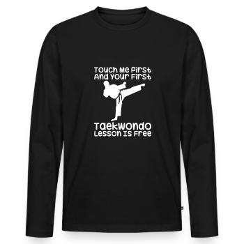 Taekwondo Taekwondoin Tae-Kwon-Do Tae Kwon Do - Männer Premium Bio Langarmshirt - Schwarz - Vorne - Nico (187cm)