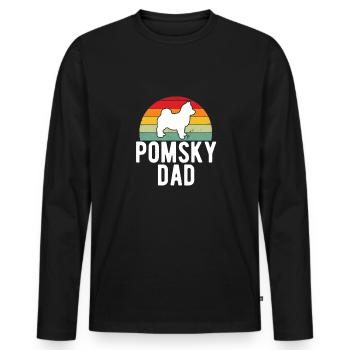 Pomsky - Men's Premium Organic Long Sleeve Shirt - black - Front - Nico (187cm)