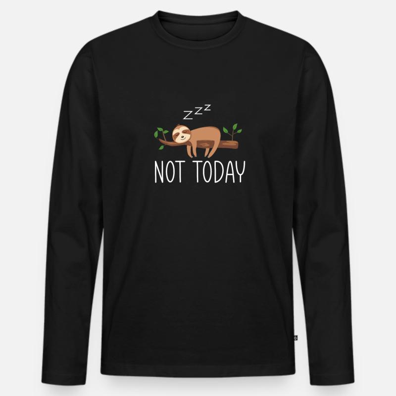 Faultiere Faultier Spruch Lustig Geschenkidee - Männer Premium Bio Langarmshirt - Schwarz