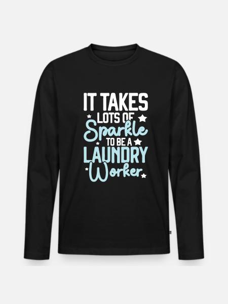 Washer - Men's Premium Organic Long Sleeve Shirt - black