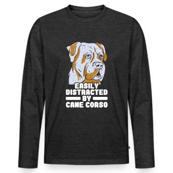 Cane Corso - Männer Premium Bio Langarmshirt - Anthrazit meliert - Vorne - Nico (187cm)