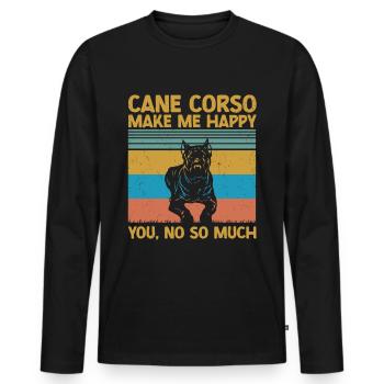 Cane Corso - Männer Premium Bio Langarmshirt - Schwarz - Vorne - Nico (187cm)