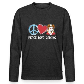 Gaming Dog - Men's Premium Organic Long Sleeve Shirt - heather anthracite - Front - Nico (187cm)