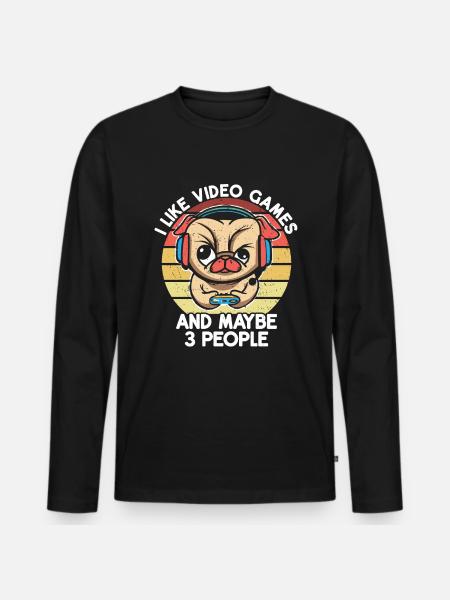 Gaming Dog - Men's Premium Organic Long Sleeve Shirt - black