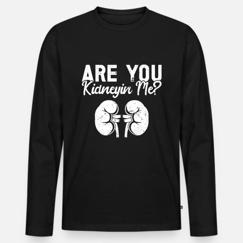 Nierenspender - Männer Premium Bio Langarmshirt - Schwarz