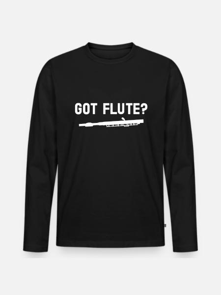 Flute - Men's Premium Organic Long Sleeve Shirt - black