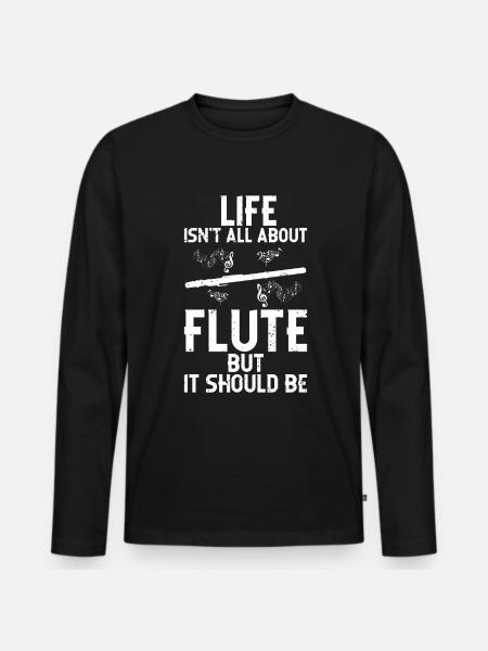Flute - Men's Premium Organic Long Sleeve Shirt - black