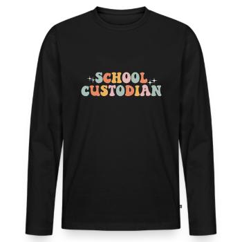 School officials - Men's Premium Organic Long Sleeve Shirt - black - Front - Nico (187cm)