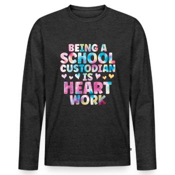 School officials - Men's Premium Organic Long Sleeve Shirt - heather anthracite - Front - Nico (187cm)