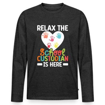 School officials - Men's Premium Organic Long Sleeve Shirt - heather anthracite - Front - Nico (187cm)