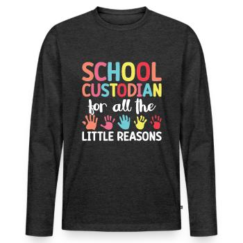 School officials - Men's Premium Organic Long Sleeve Shirt - heather anthracite - Front - Nico (187cm)