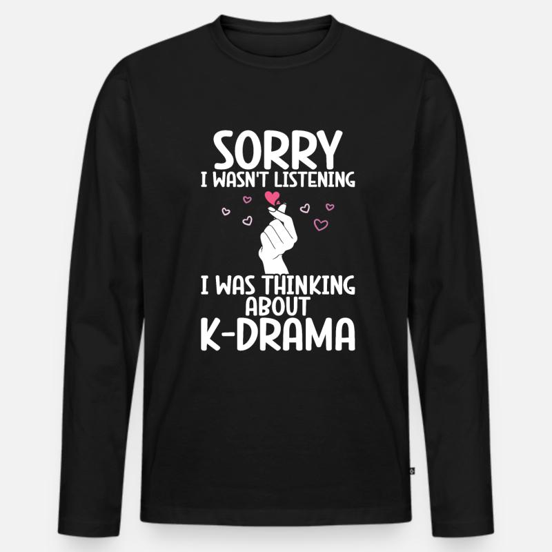 K-Drama - Männer Premium Bio Langarmshirt - Schwarz