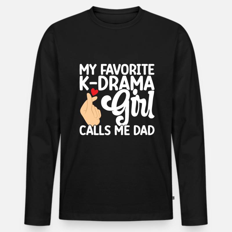 K-Drama - Männer Premium Bio Langarmshirt - Schwarz