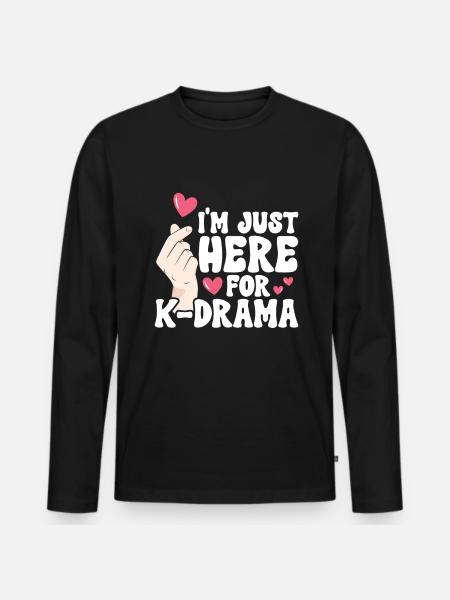 K-Drama - Men's Premium Organic Long Sleeve Shirt - black