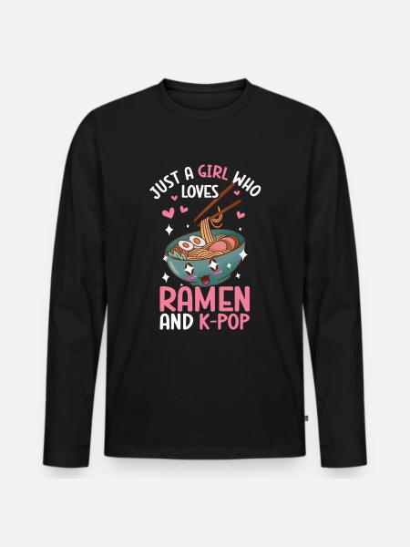 Ramen K-Pop - Men's Premium Organic Long Sleeve Shirt - black