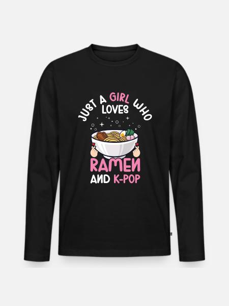 Ramen K-Pop - Men's Premium Organic Long Sleeve Shirt - black
