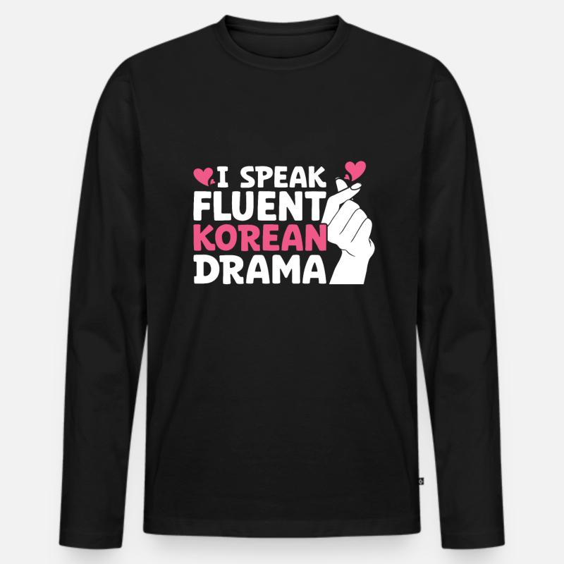 K-Drama - Männer Premium Bio Langarmshirt - Schwarz