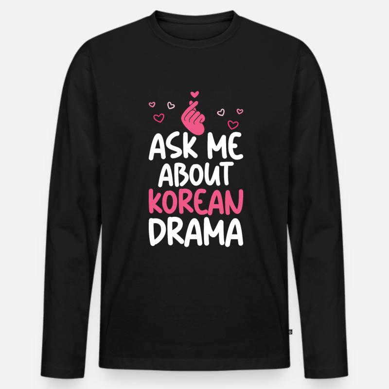 K-Drama - Männer Premium Bio Langarmshirt - Schwarz