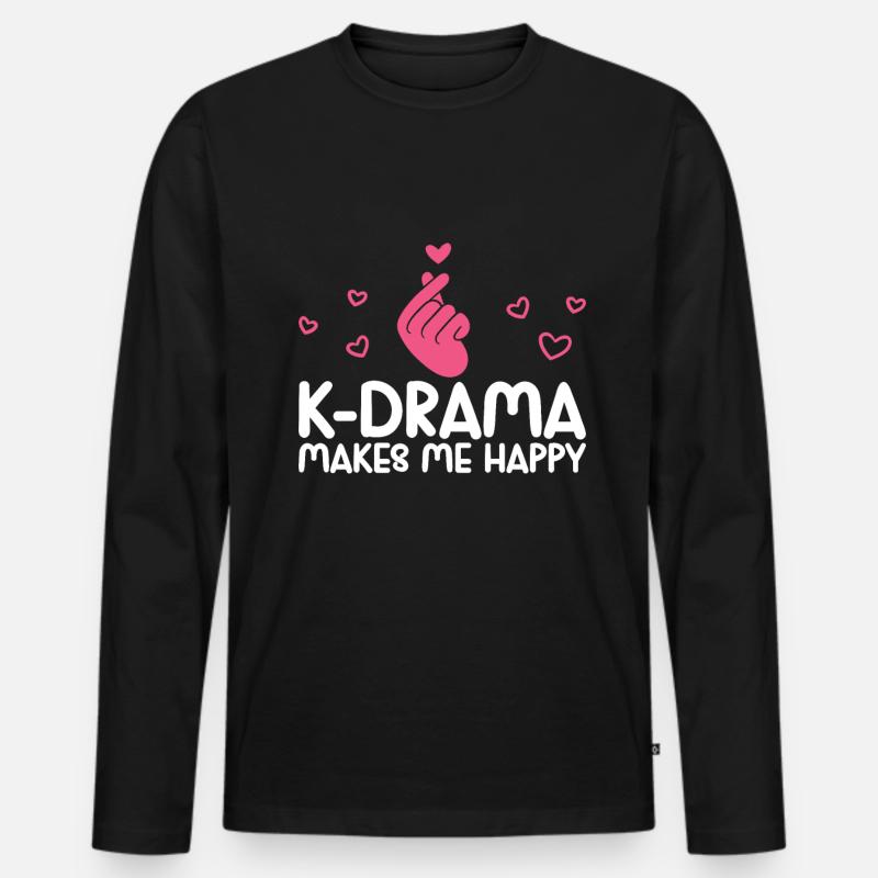 K-Drama - Männer Premium Bio Langarmshirt - Schwarz