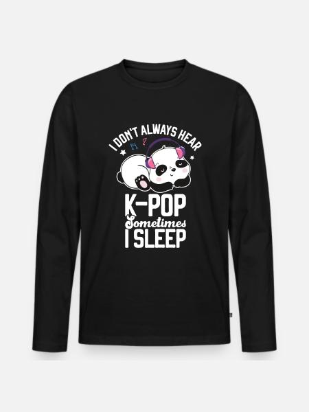 K-Pop Panda - Men's Premium Organic Long Sleeve Shirt - black