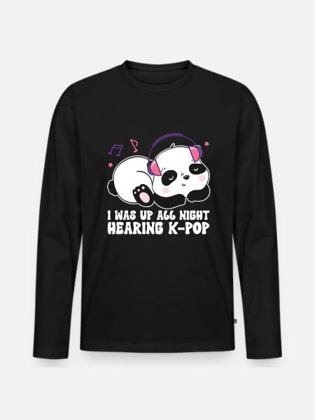 K-Pop Panda - Men's Premium Organic Long Sleeve Shirt - black
