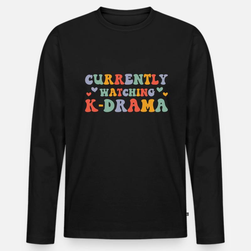 K-Drama - Männer Premium Bio Langarmshirt - Schwarz