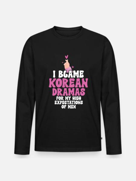 K-Drame - T-shirt manches longues Premium bio Homme - noir