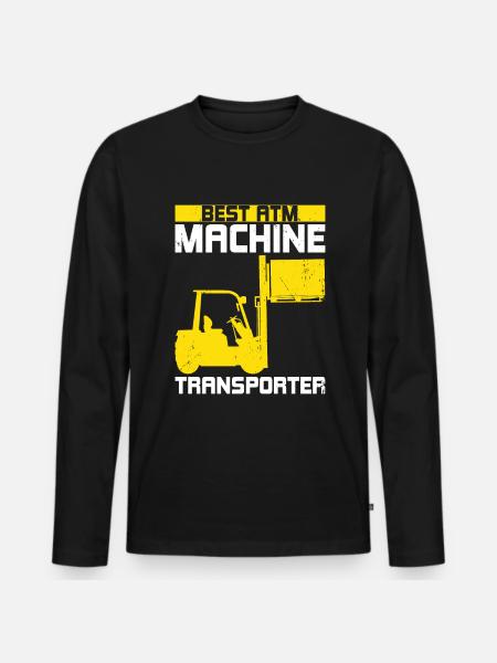 Gabelstaplerfahrer - Männer Premium Bio Langarmshirt - Schwarz