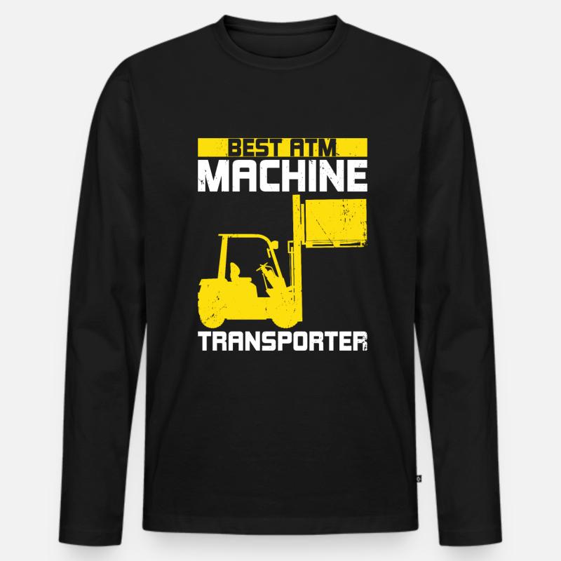 Gabelstaplerfahrer - Männer Premium Bio Langarmshirt - Schwarz