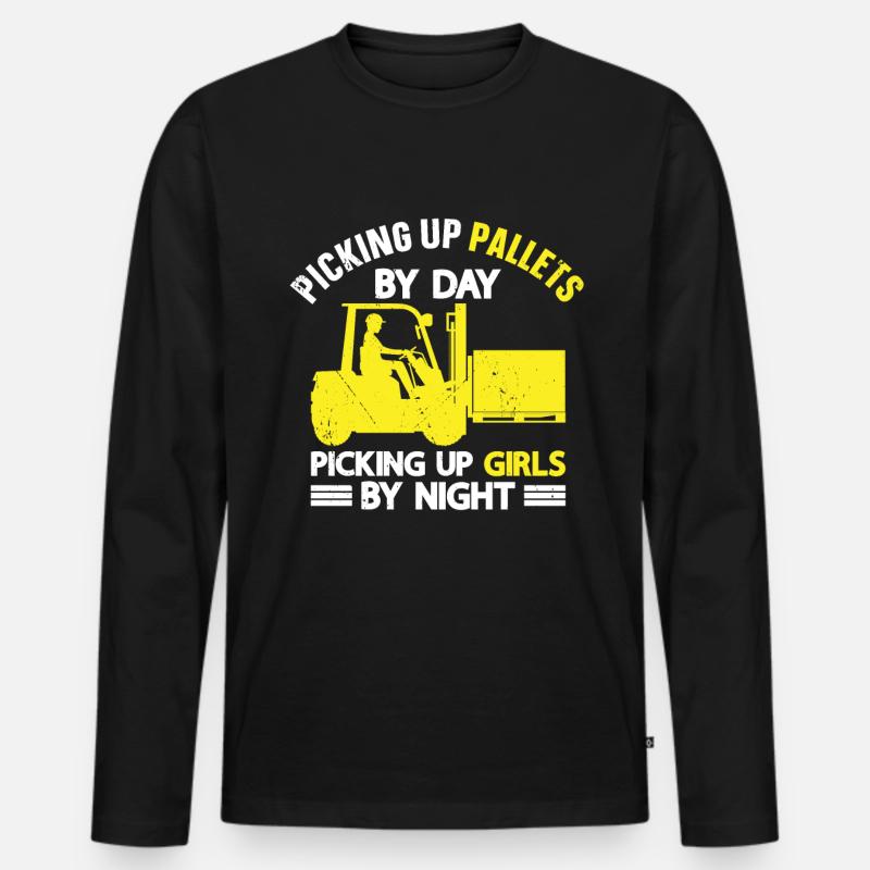 Gabelstaplerfahrer - Männer Premium Bio Langarmshirt - Schwarz