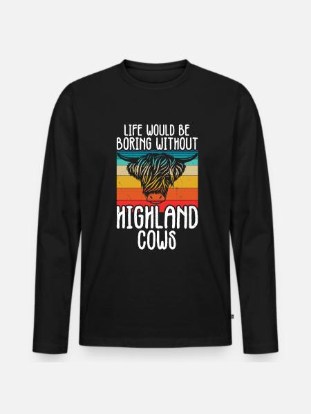 Highland cow - Men's Premium Organic Long Sleeve Shirt - black