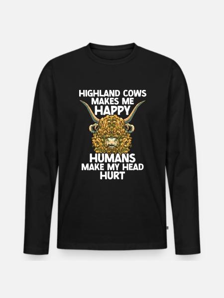 Highland cow - Men's Premium Organic Long Sleeve Shirt - black
