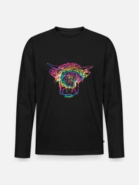 Highland cow - Men's Premium Organic Long Sleeve Shirt - black